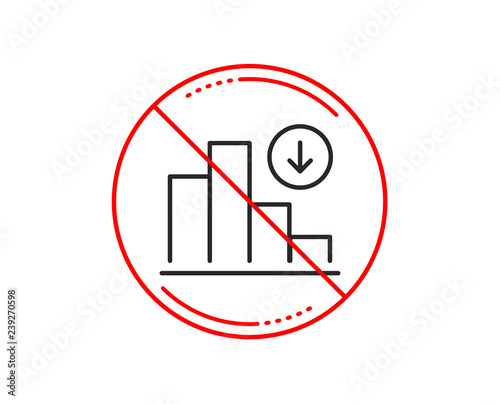 Wallpaper Mural No or stop sign. Decreasing graph line icon. Column chart sign. Crisis diagram symbol. Caution prohibited ban stop symbol. No  icon design.  Vector Torontodigital.ca