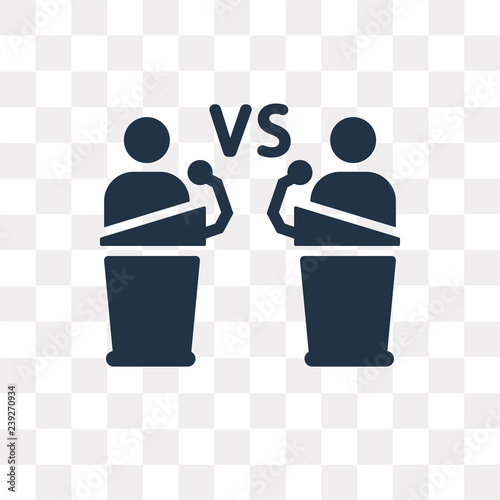 Debate vector icon isolated on transparent background, Debate  transparency concept can be used web and mobile