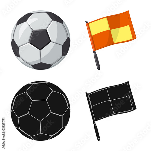 Isolated object of soccer and gear icon. Collection of soccer and tournament stock symbol for web.