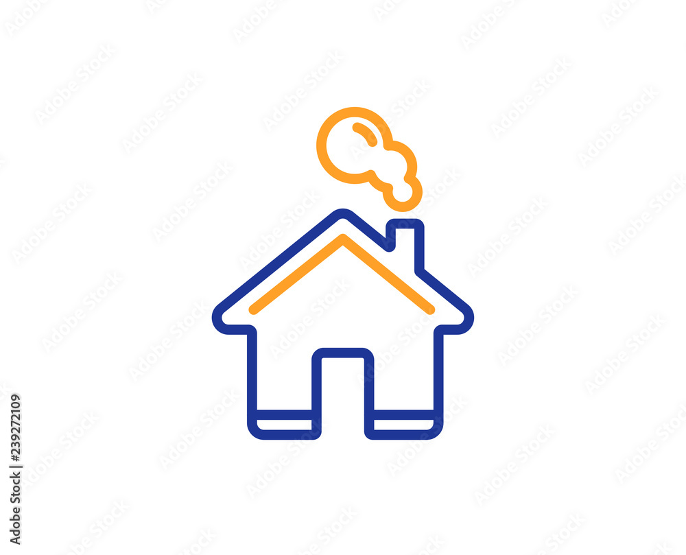 Home line icon. House sign. Building or Homepage symbol. Colorful outline concept. Blue and orange thin line color icon. Home Vector Home line icon. House sign. Building or Homepage symbol. Colorful outline concept. Blue and orange thin line color icon. Home Vector