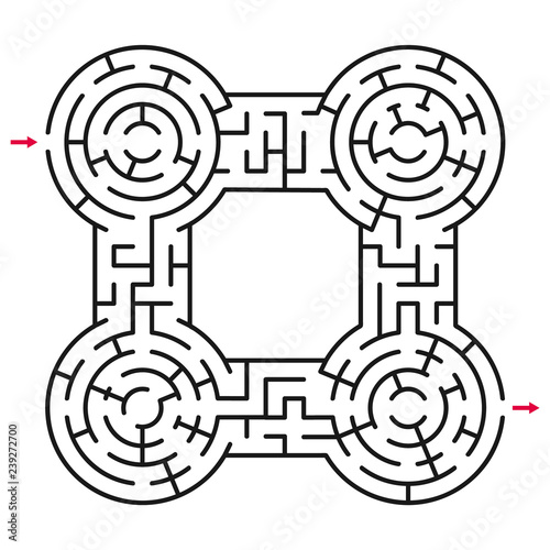 Abstract maze / labyrinth with entry and exit. Vector labyrinth 248.