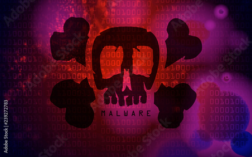 malware computer virus skull icon