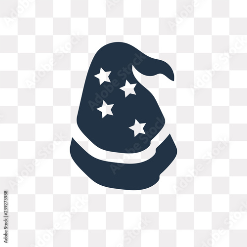 Wizard Hat vector icon isolated on transparent background, Wizard Hat  transparency concept can be used web and mobile