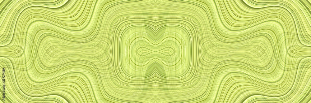 Fototapeta premium Graphic abstract drawing in modern style, panoramic background. Texture of green gradients in lines and spheres, space design for packaging and wallpaper.