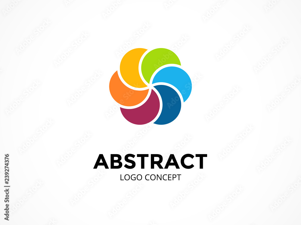 Swirl logo template. Modern vector abstract circle creative sign or symbol. Design geometric element Swirl logo template. Modern vector abstract circle creative sign or symbol. Design geometric element