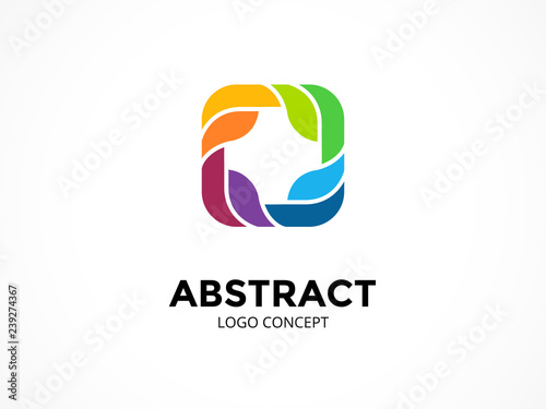 Free Download Abstract logo template. Modern vector circle creative sign or symbol. Design geometric element - GFXLoad