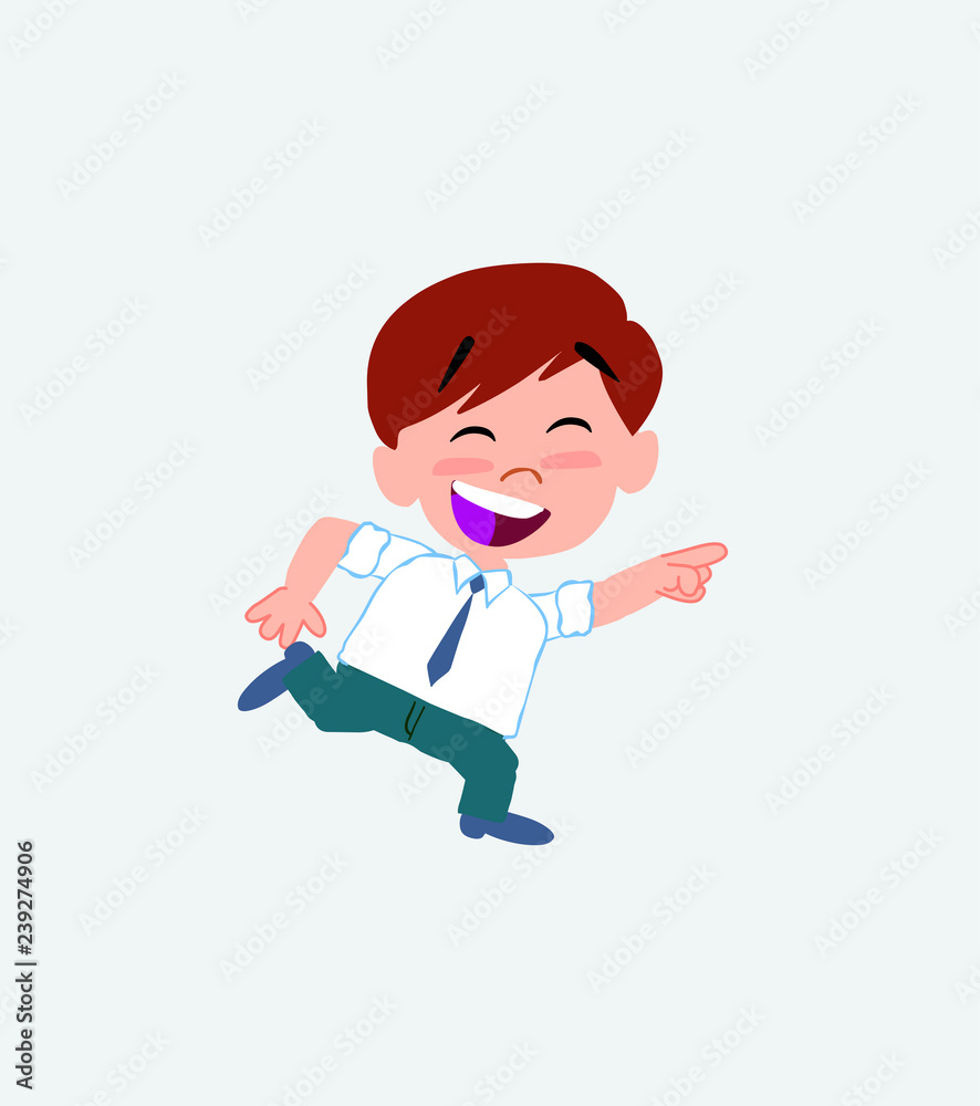Businessman in casual style running smiling. Businessman in casual style running smiling.