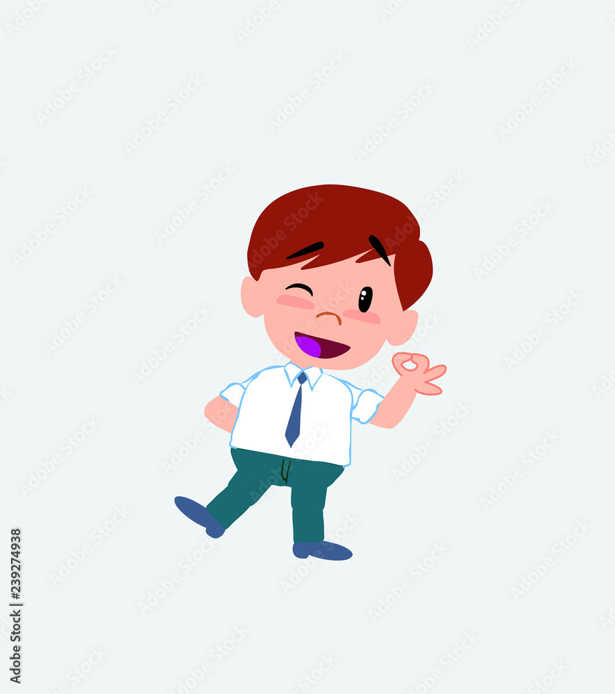 Businessman in casual style doing the OK sign with his hand. Businessman in casual style doing the OK sign with his hand.