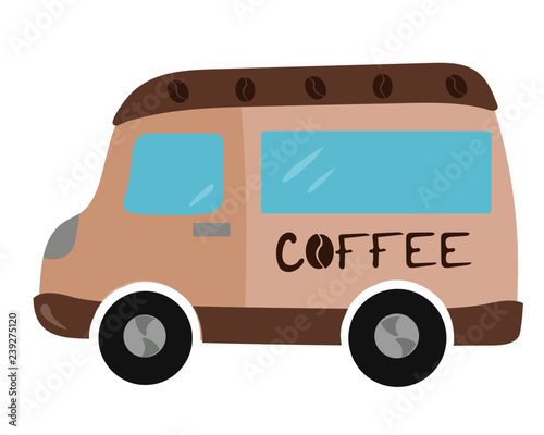 cartoon coffee truck