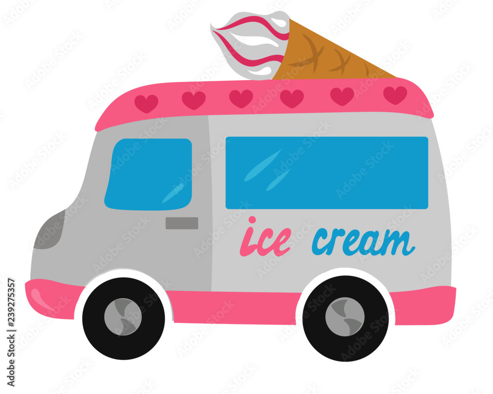 cartoon ice cream truck Stock Vector | Adobe Stock