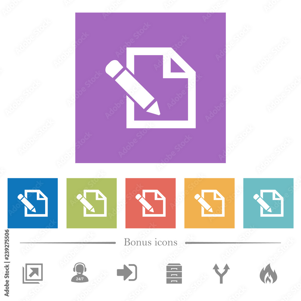 Edit with pencil flat white icons in square backgrounds Edit with pencil flat white icons in square backgrounds