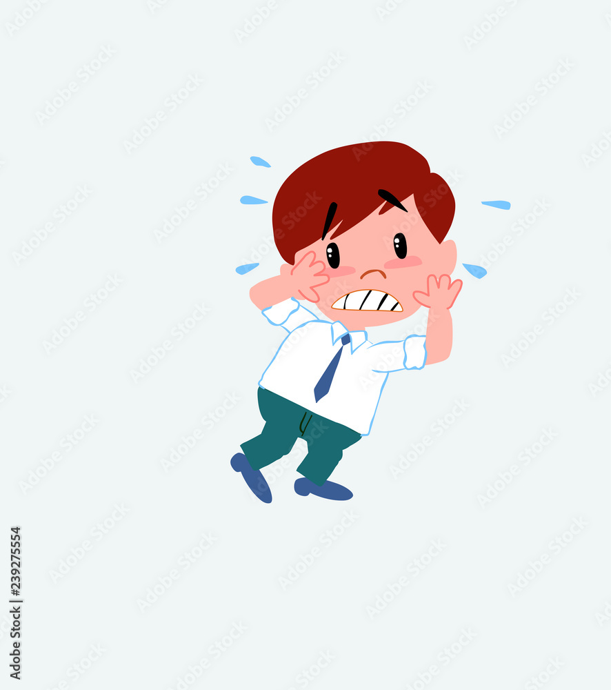 Businessman in casual style very alarmed takes the hands to the head. Businessman in casual style very alarmed takes the hands to the head.