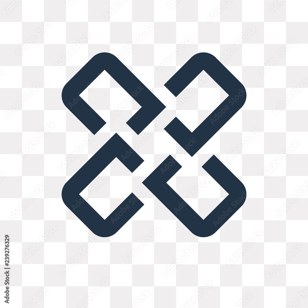 Interlocking vector icon isolated on transparent background ...