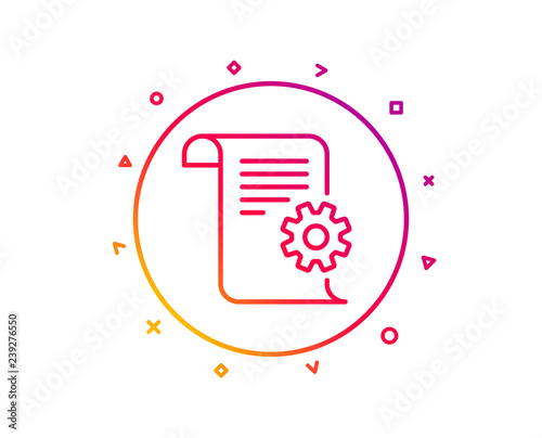 Technical documentation line icon. Instruction sign. Gradient pattern line button. Technical documentation icon design. Geometric shapes. Vector