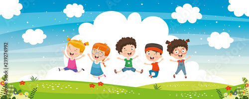 Vector Illustration Of Children