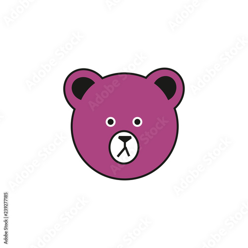 Flat vector cartoon bear 