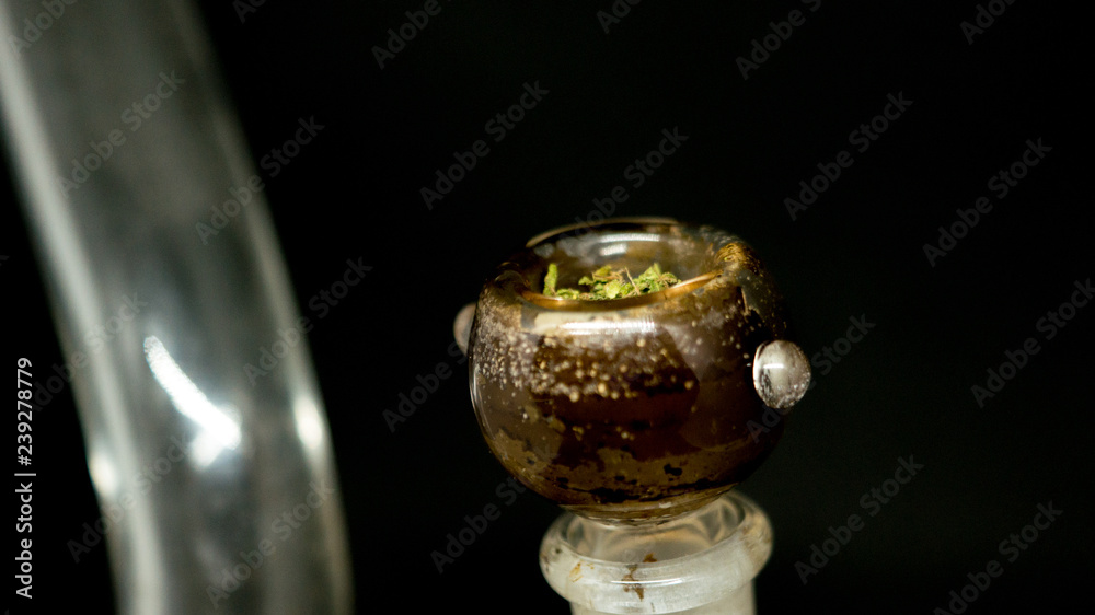 Pyrex Pipe with Cannabis Bud 