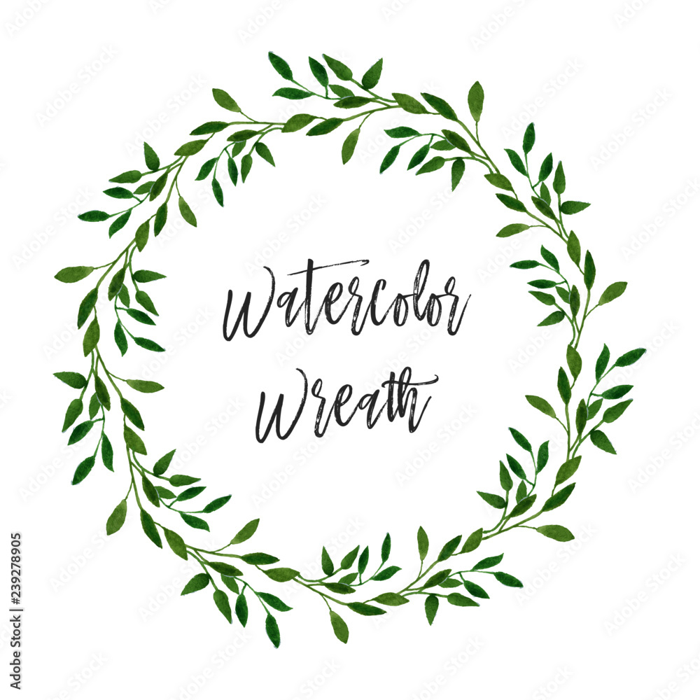 watercolor leaf floral frame wreath design