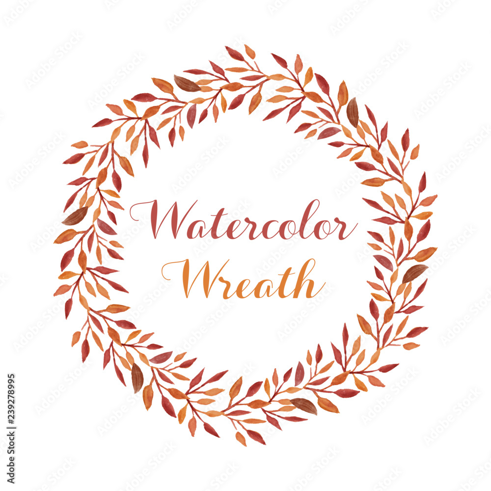 watercolor leaf floral frame wreath design