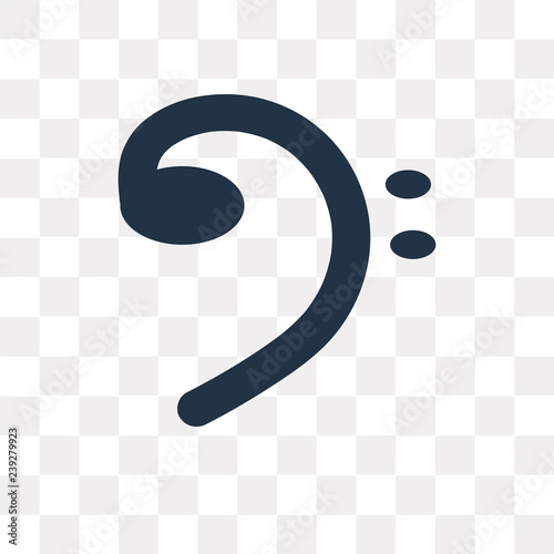 Bass clef vector icon isolated on transparent background, Bass clef  transparency concept can be used web and mobile