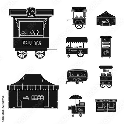 Vector design of market and exterior symbol. Set of market and food vector icon for stock.