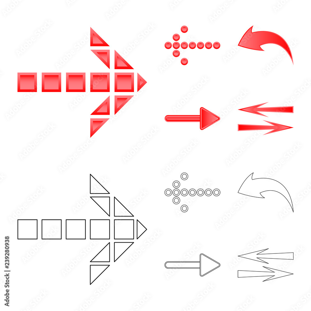 Isolated object of element and arrow icon. Set of element and direction stock vector illustration. Isolated object of element and arrow icon. Set of element and direction stock vector illustration.