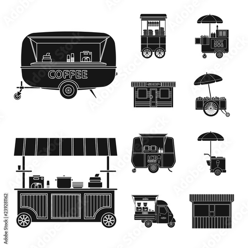 Vector illustration of market and exterior symbol. Collection of market and food vector icon for stock.