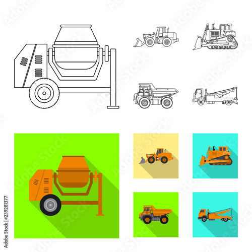 Vector design of build and construction symbol. Set of build and machinery stock symbol for web.