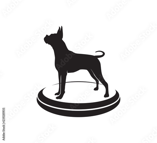 boxer dog star championship competition vector icon logo design