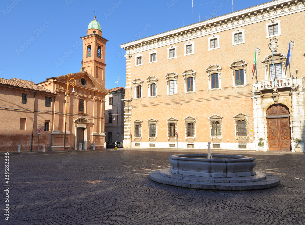 Piazza del Duomo square in Forli