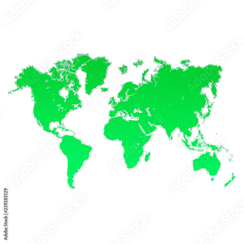World Map with signs of dollars. Green World Map Design. Design for your business advert of economic, wealth, travel. Vector Illustration. Vector