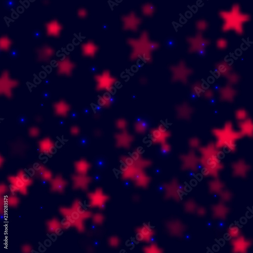 Red stars. Abstract bokeh vector background. - Vector