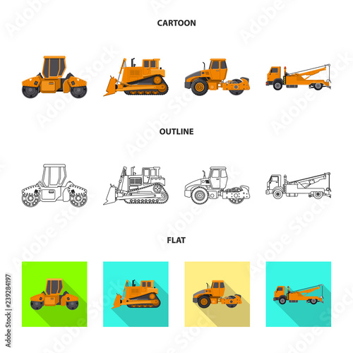 Vector illustration of build and construction symbol. Collection of build and machinery stock vector illustration.