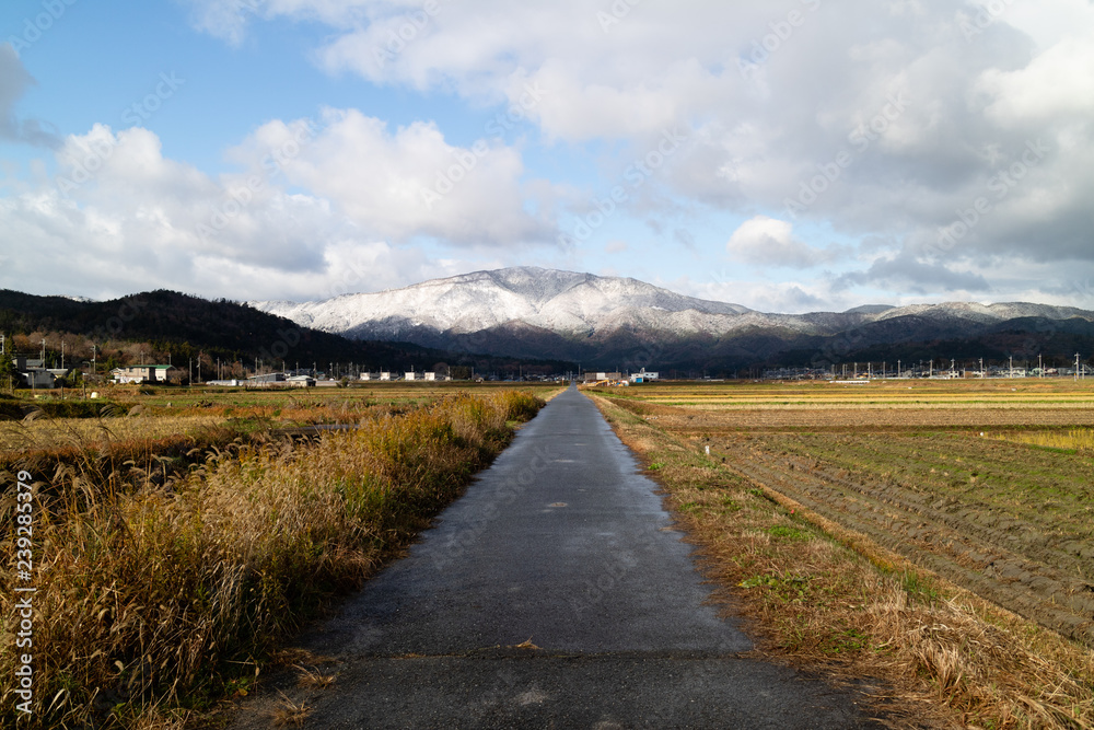 まっすぐな雪山がそこにある