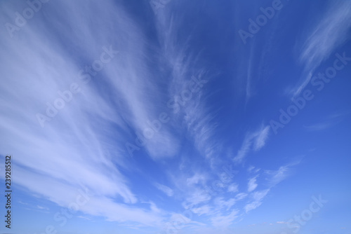 Dynamic clouds in the blue sky