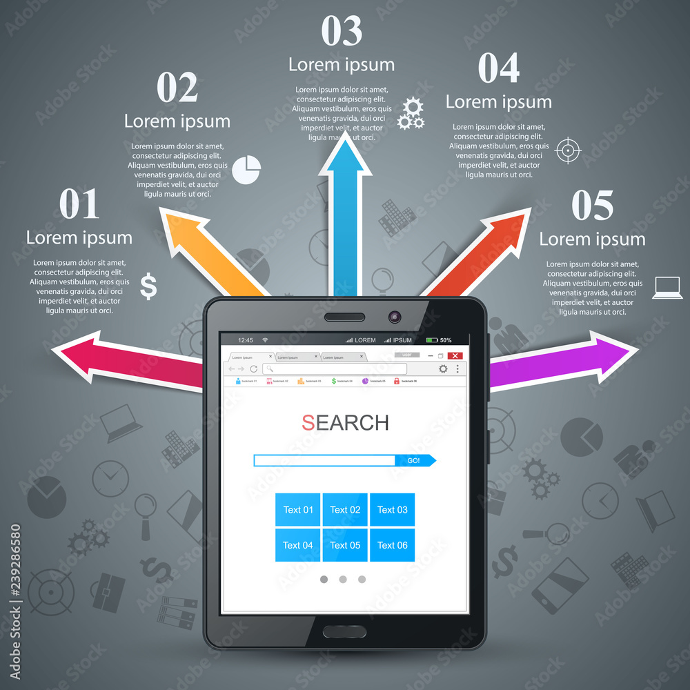 Business infographic. Digital tablet icon. Business infographic. Digital tablet icon.