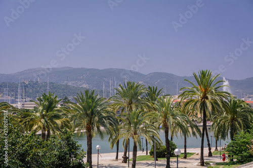 Palma de Mallorca, Balearic Islands, Spain - July 21, 2013: View of the streets of the city of Palma, the capital of the island of Majorca.