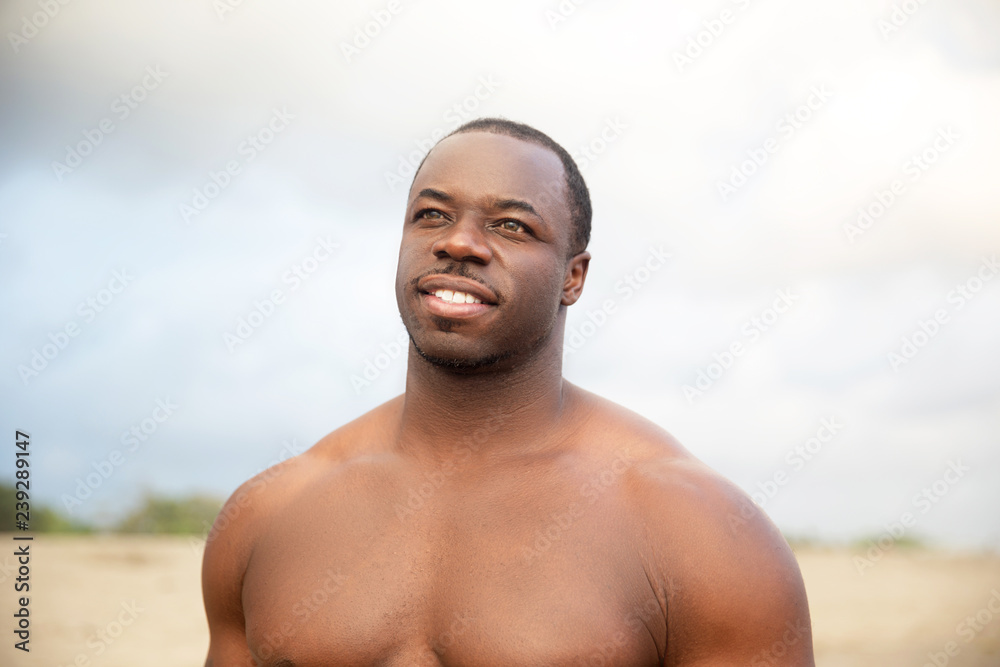 Black man is smilling in vacation period Black man is smilling in vacation period