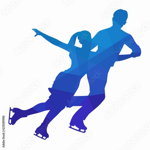 illustration of figure skating couple   vector draw