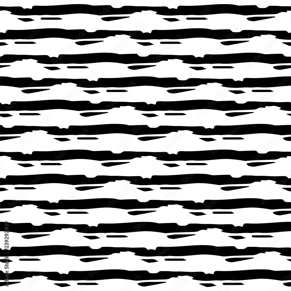 Seamless pattern with black watercolor stripes on white background in grunge style Seamless pattern with black watercolor stripes on white background in grunge style