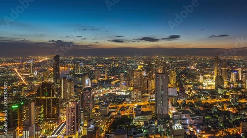 Wallpaper Mural Time lapse of Bangkok cityscape at night. Torontodigital.ca