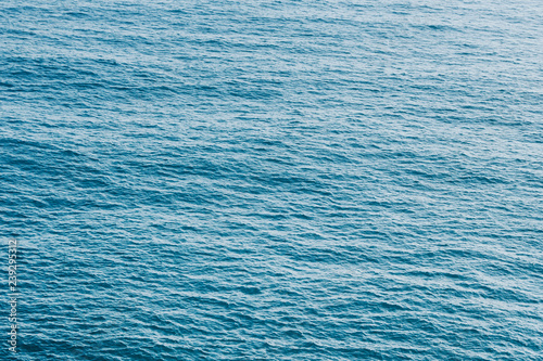Blue ocean water waves perspective pattern background.