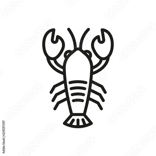 Lobster outline icon, crustacean symbol, healthy food vector sign isolated on white background. seafood icon © Vladislav