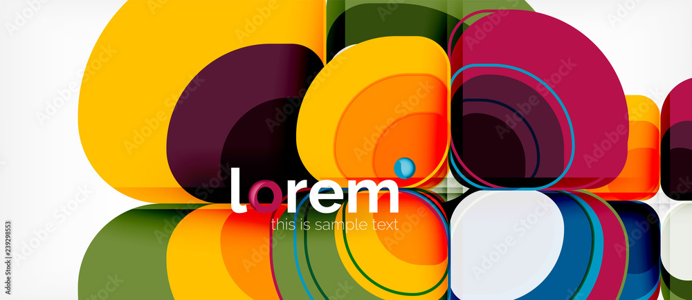 Abstract background - geometric multicolored round shapes composition. Trendy abstract layout template for business or technology presentation Abstract background - geometric multicolored round shapes composition. Trendy abstract layout template for business or technology presentation