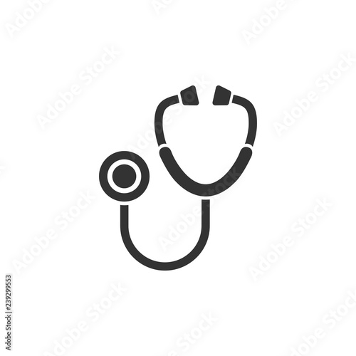 Stethoscope flat icon on a white background