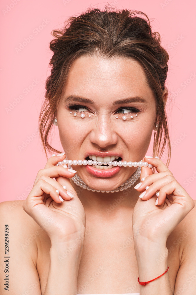 Beauty portrait of an attractive young topless woman Beauty portrait of an attractive young topless woman