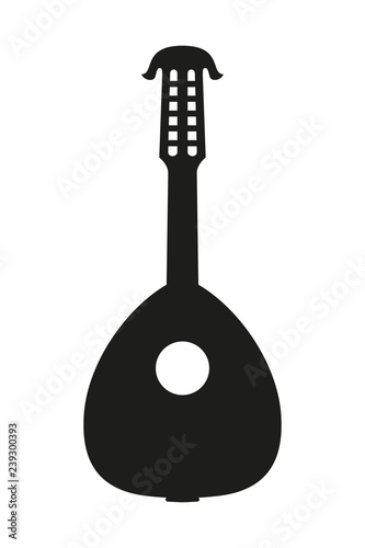 Black and white lute silhouette.