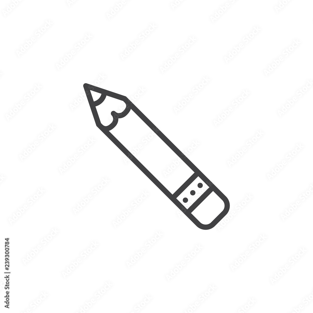Pencil outline icon. linear style sign for mobile concept and web design. Crayon simple line vector icon. Symbol, logo illustration. Pixel perfect vector graphics Pencil outline icon. linear style sign for mobile concept and web design. Crayon simple line vector icon. Symbol, logo illustration. Pixel perfect vector graphics