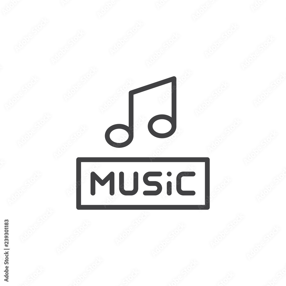 Music note outline icon. linear style sign for mobile concept and web design. Musical note simple line vector icon. Symbol, logo illustration. Pixel perfect vector graphics Music note outline icon. linear style sign for mobile concept and web design. Musical note simple line vector icon. Symbol, logo illustration. Pixel perfect vector graphics