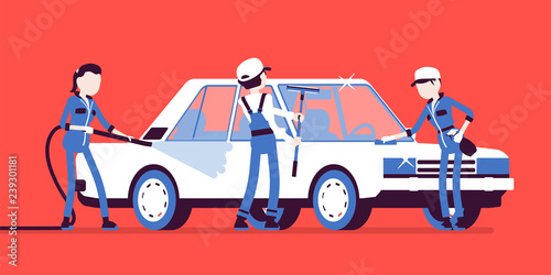 Car hand wash full-service and young employees